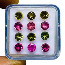 12 pezzi tormalina naturale 4,5 mm taglio tondo multicolore sfusi non trattati