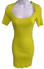 Willow & Wind Bodycon Mini Dress Woman's Juniors Size Medium Stretch Neon Green