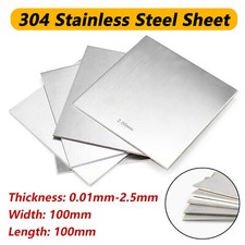 304 Stainless Steel Sheet Thickness 0.01-2.5mm Sizes 100x100mm Plate Metal Sheet