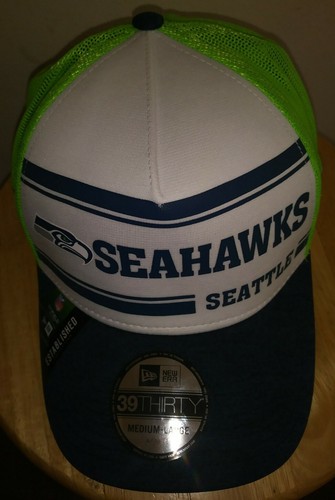 New Era Seattle Seahawks Cap NFL OnField Player Home Mesh Flex Fitted Hat ML USA - Picture 9 of 9