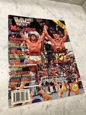 WWE WWF Magazine Autographed Signed Hulk Hogan Ultimate Warrior Wrestlemania