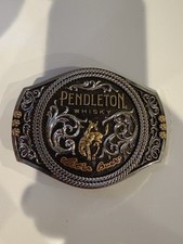 Pendleton Whisky Montana Silversmiths 2021 Let  er Buck belt buckle