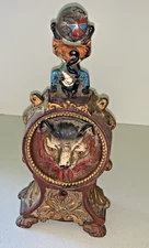 Vintage Cat & Mouse Cast Iron Mechanical Bank Reproduction No Stopper