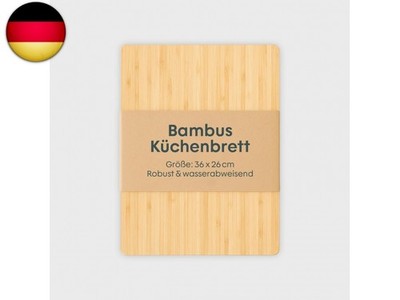 BOXIO - Board: Premium Schneidebrett aus Bambus, 36 x 26 cm groß passt perfekt 