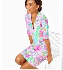 Lilly Pulitzer Quincey Shift Dress SMALL Paradise Found UPF 50+ Stretch