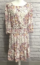 Gabby & Skye Womens Size M Fit & Flare Floral Dress Tiered Peasant Spring Boho