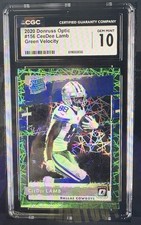 2020 Donruss Optic Ceedee Lamb Green Lazer CGC 10 Gem Mint
