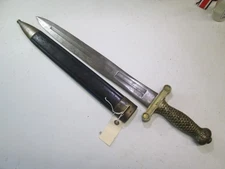 US CIVIL WAR PERIOD ARTILLERY SHORT SWORD AND SCABBARD DATED 1841 AMES MAKER S11