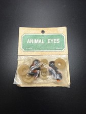 Vtg Animal Eyes For Crafting  12mm Brown Set Of 6  Taiwan
