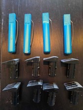 4 Anodized Aluminum Blue 3/4" Rockler Bench Dogs & 8 Plastic Rockler Bench Dogs