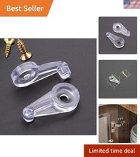 Clear Plastic Cabinet Door Glass Retainer Clips - 4mm Offset  Screws, 20 Pack