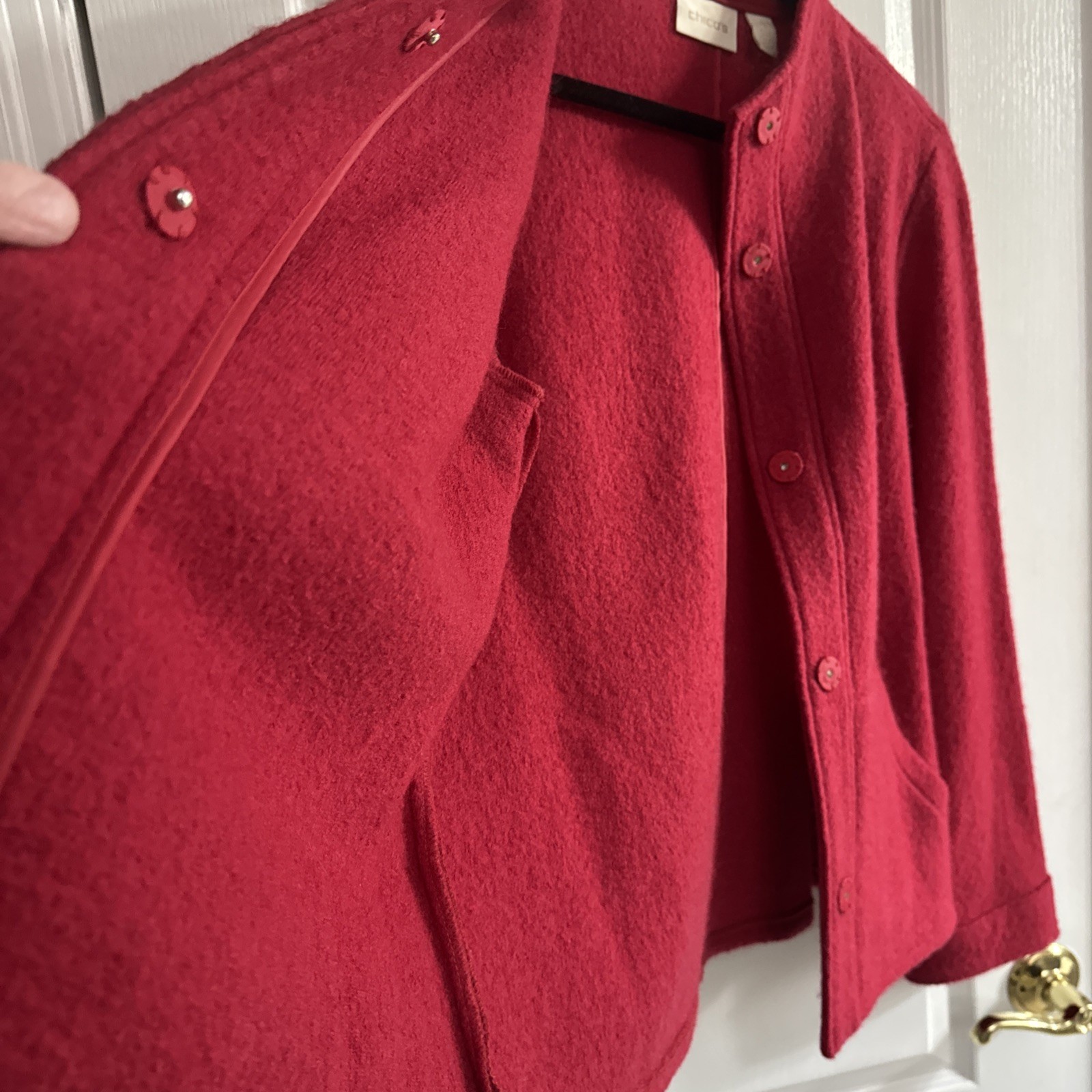 Chicos Red Wool Jacket Size Medium. Excellent Con… - image 9