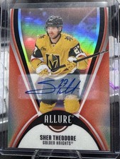 2025-26 Allure Hockey Shea Theodore Red Rainbow Auto #68 Vegas Golden Knights