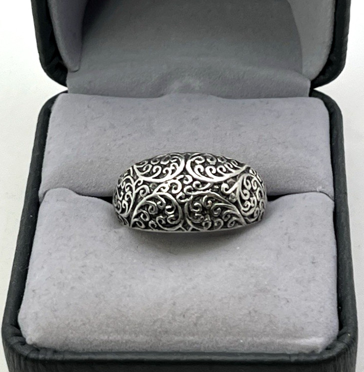 UPSCALE SCROLL size 9.5 Dome RING solid sterling … - image 2