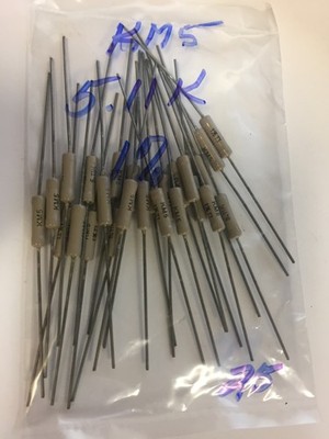 TAN KM5 5.11K OHM 1% RESISTORS 25 PCS NOS