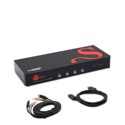 SIIG 4-Port 4K60 DisplayPort KVM, USB 3.0, TAA, CE-DP0G11-S1
