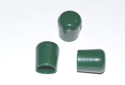50 x Kappe für Rundrohr D=18 mm L=21 mm grün PVC (0.16 /1Stk)