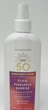 NEW Bath  Body Works PINK PINEAPPLE SUNRISE, SPF50 SUNSCREEN SPRAY, 6 OZ