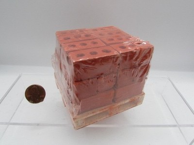 Dollhouse Miniature Red Large Bricks on a Palette Set of 24 MM0035
