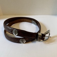 Vintage Onyx by Brighton Golf Belt Men's Size 40 Brown Leather Braided