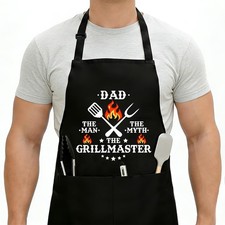Funny BBQ Master Apron For Men Dad Father Husband Kitchen Cooking Grill Gift