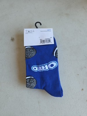 One Pair Oreo Crew Socks, Fits Men s Shoe Size 6-12, Blue