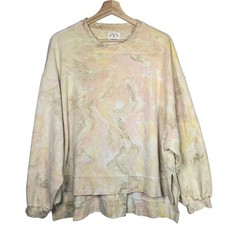 Electric and Rose Venice Tie Dye Sweatshirt Women M Marble Swirl Cotton Pullover