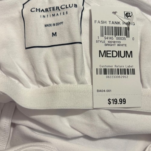 Camiseta sin mangas Charter Club blanca mediana con etiquetas para mujer - Imagen 7 de 7