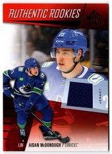 2023-24 SP Game Used Authentic Rookies Red Jersey AIDAN McDONOUGH 218 Canucks RC