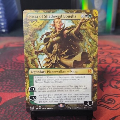 MTG 1x BORDERLESS Nissa of Shadowed Boughs # 283 Zendikar Rising Magic the x1 NM