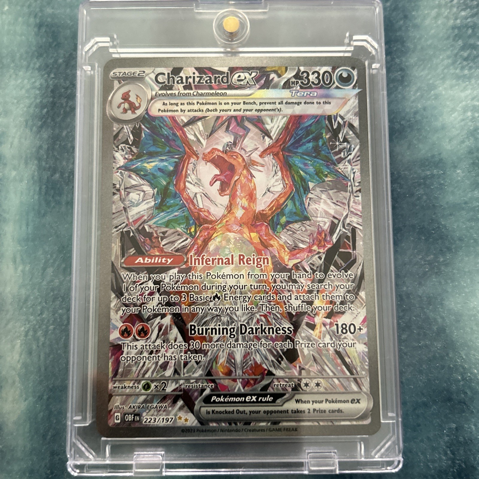 Pokémon Charizard ex 223/197 SV03 Obsidian Flames Tera Full Art Holo 330 HP