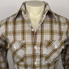 Vintage Levis Shirt Western Button Up Plaid Levi's Rockabilly 60s 70s Mens Small