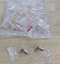 Pack of 75 International Flag Poland & US Crossed Double Flag Lapel Pins