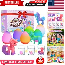 Unicorn Hatching Surprise Eggs for Kids - 6 Pack Easter Basket Stuffers, East...