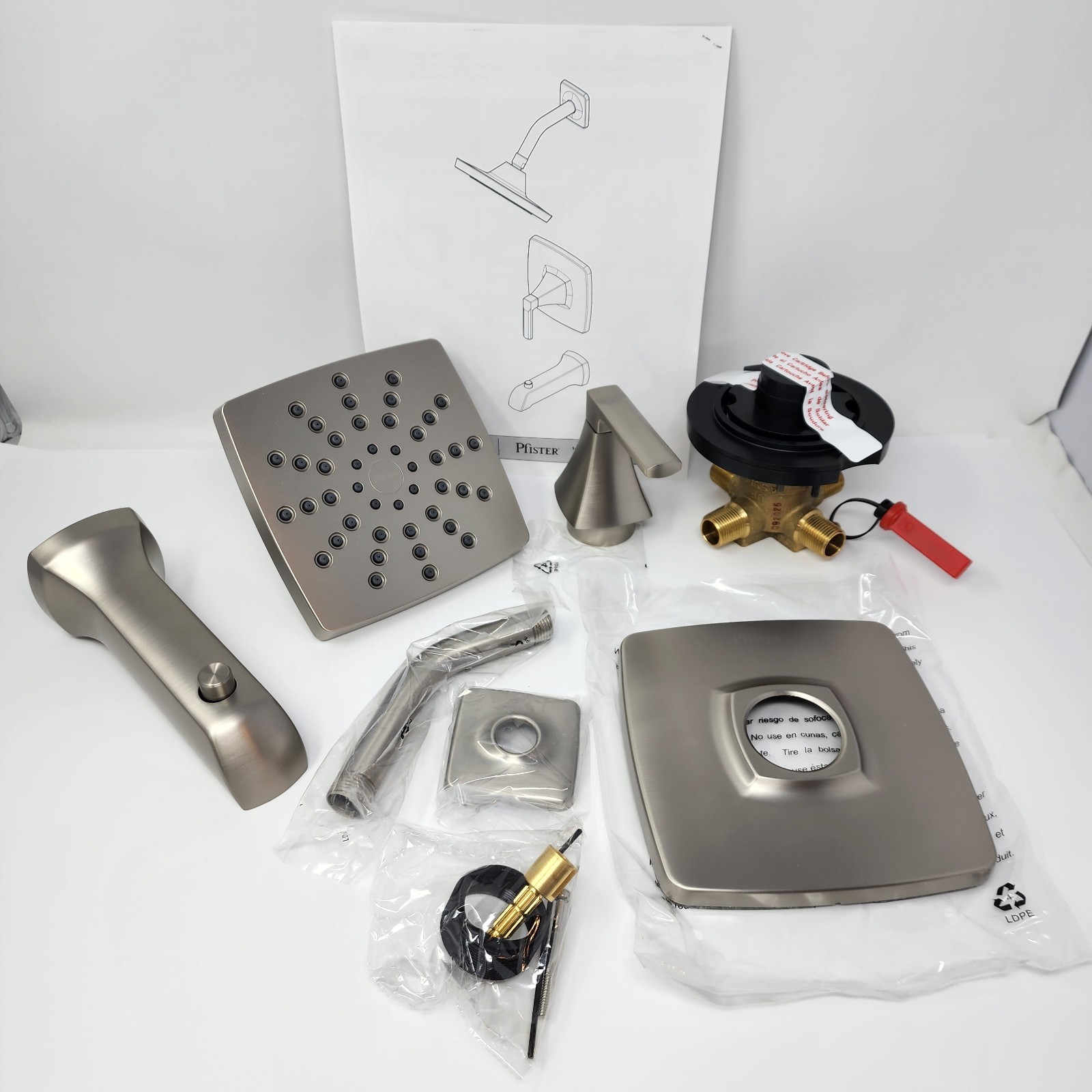 Pfister Vaneri Tub & Shower Faucet 1-Handle 1-Spray with Val
