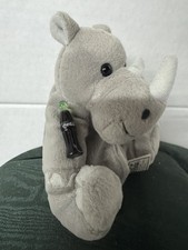 Vintage Coca Cola International Rhiny the Rhino Tanzania Bean Bag Plush 1998