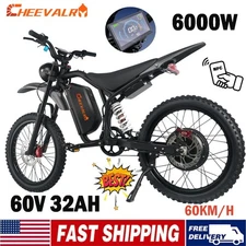 6000W Electric Dirt Bike for Adults 60V 32AH Long Range 20" Off-Road E-bike NFC