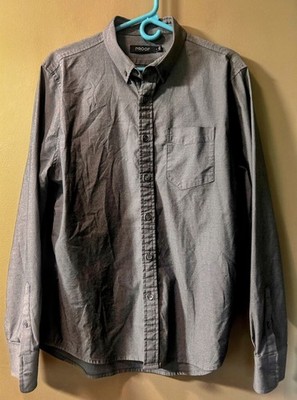 Huckberry Proof Button Down Shirt Mens Large Gray Stretch Hiking Camping Pocket
