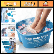 Extra Large Foot Soaking Tub, Sturdy Foot Bath Basin, Pedicure Bowl - Blue