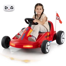 12V Kids Electric Go Kart 7AH Battery Powered Ride on Race Toy w/ Remote Control