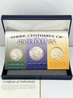 Three Centuries of Silver Dollars Morgan American Eagle Peace Dollar Coin Set