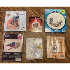 Vintage Counted Cross Stitch Kits Mixed Lot Of 6 Various Themes Unused