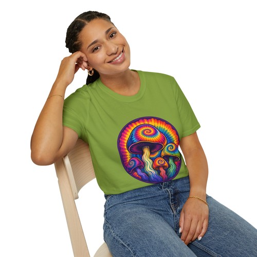 Tie Dye Mushroom Psychedelic Trippy Retro Hippie Natur Unisex Softstyle T-Shirt - Bild 31 von 112