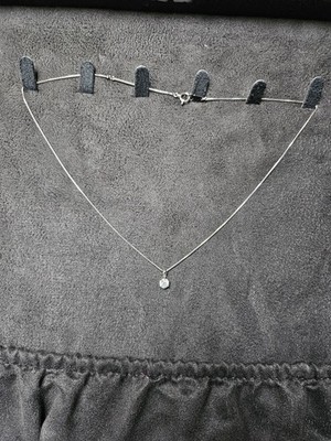 Auth Pt850 Necklace Diamond Round Brillant Cut Very Good. About 2.9g Pre-owned