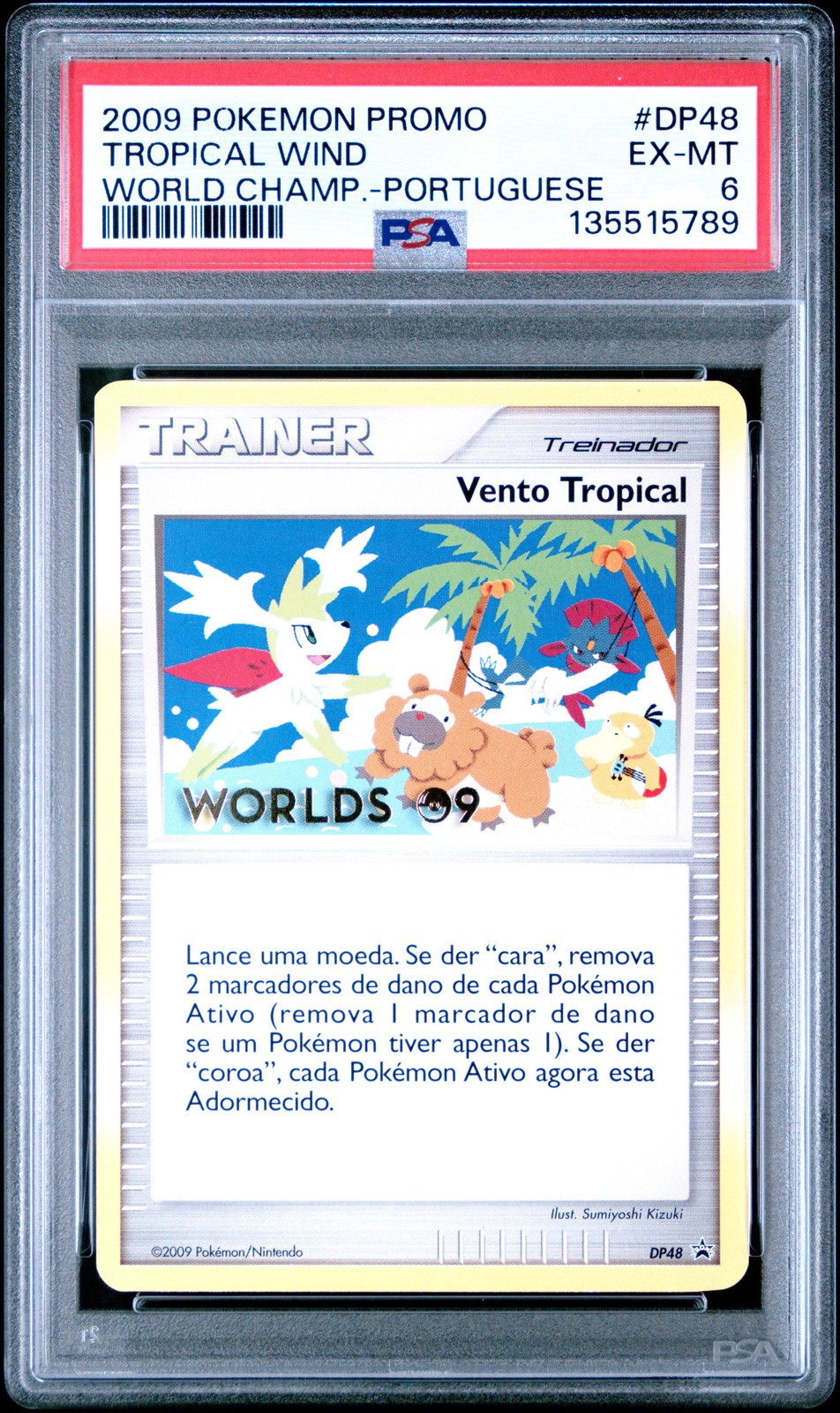 2009 POKEMON WORLD CHAMPIONSHIPS PROMO PORTUGUESE #DP48 TROPICAL WIND PSA 6
