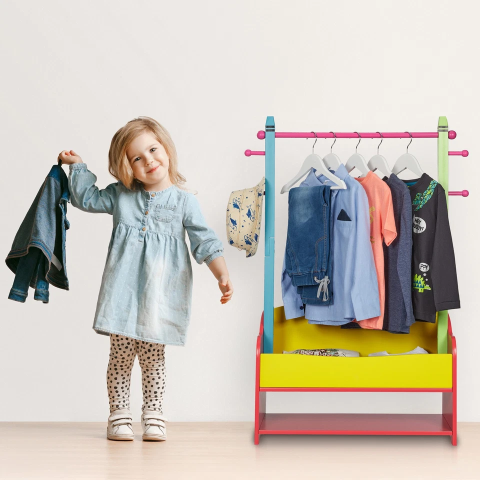 Kleiderständer kinder  Stehende Kleiderstange Bunter Kleiderhaken bunt robust - Bild 3 von 4