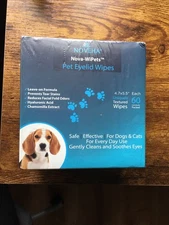 Noveha Pet Eyelid Wipes~Tear Stain Facial Fold~Individually Packaged-60 Count