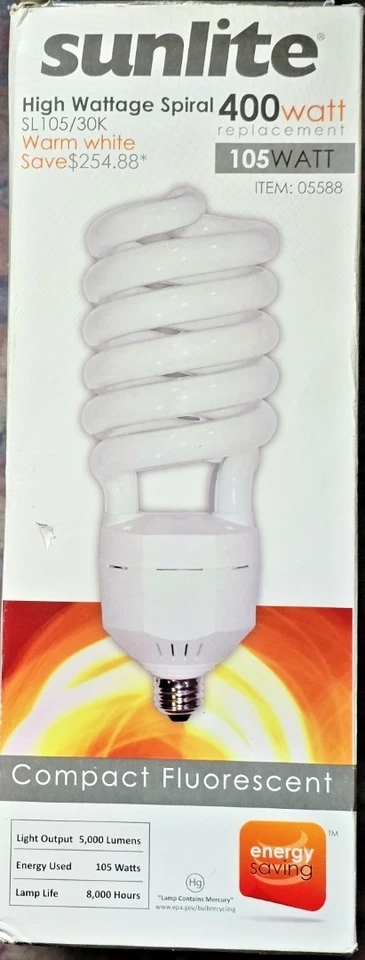 Sunlite 05588-SU High Wattage CFL Spiral Light Bulb.. - Image 3 of 4