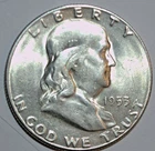 1953-S Franklin SILVER Half Dollar XF/AU Nice Coin! Complete Your Album!