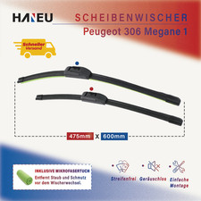 Scheibenwischer Vorne Satz für Peugeot 306 Megane 1 Wischer Set mit Tuch